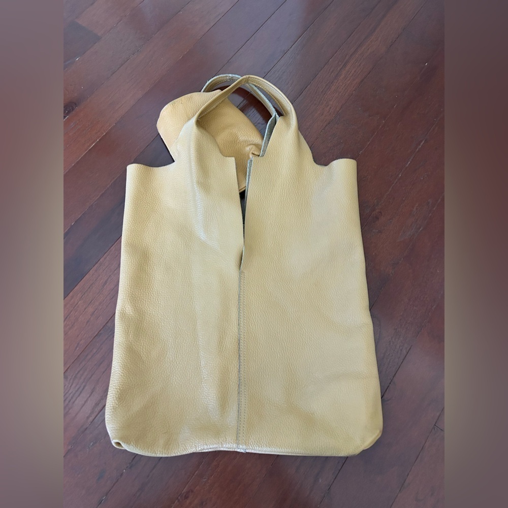 Brown Handmade Soft Leather Tote Bag with a baby bag - Picture 13 of 16